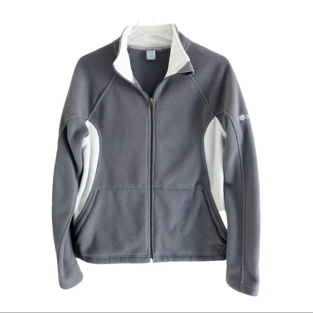Burton Full Zip Fleece Gray And White Jacket Large